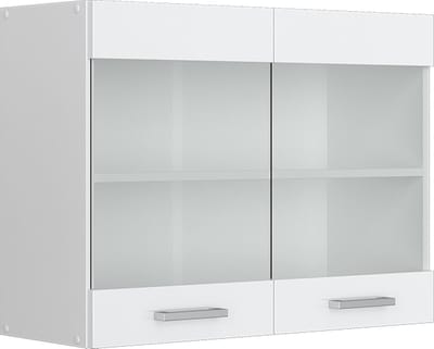 Vicco R-Line Hangkast – 80 cm met glazen deuren Wit Hoogglans