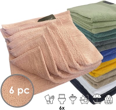 iSleep Terry Gastendoekje - 6 Stuks - 30x50 cm - Oud Roze