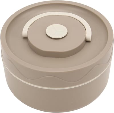 Draagbare thermopan - Geïsoleerde lunchbox - Eten warm houden - Dubbellaags isolatie - 420 ml - Donkere Koffie