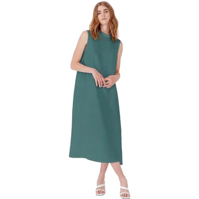 Lange jurk met strik op de rug vrouw Haris Cotton Essentials