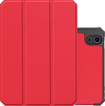 Hoes - Geschikt voor Apple iPad Mini 6 (2021) - 8.3 inch - 6e Generatie - Dun & Stevig - Trifold Bookcase - Hard Cover Case - Met Uitsparing Geschikt voor Apple Pencil - Hardcover Book - Tablet Hoesje - Rood