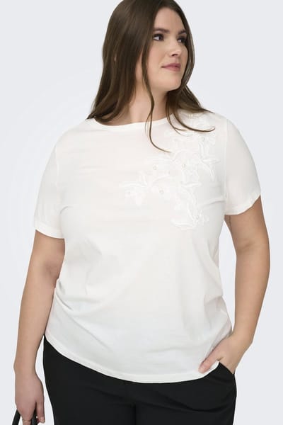 ONLY CARMAKOMA - CARDANIELLE LIFE S/S O-NECK REG TEE JRS - Dames - T-shirts