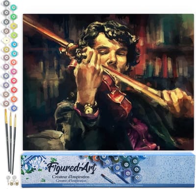 Figured'Art Schilderen op Nummer Volwassenen canvas Violist - Handwerk acrylverf Kit DIY Compleet - 40x50cm zonder frame
