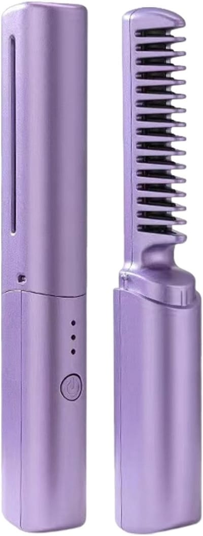 Draagbare Stijltang - Draadloze Borstel - Haar Stylen - Gelijkmatige Warmte - 21 cm Lengte - Roze Paars Groen