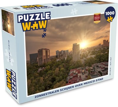 Puzzel Zonnestralen schijnen over Mexico-stad - Legpuzzel - Puzzel 1000 stukjes volwassenen