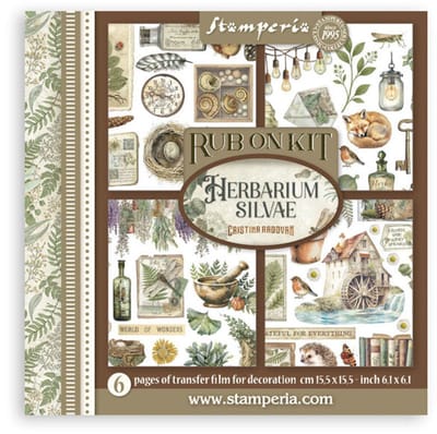 Stamperia - Herbarium Silvae Rub-On 6,1x6,1 Inch Assortment (6pcs) (DFLRBX02)