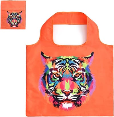 Grote Vouwbare Dierenprint Shoptas, 50 x 40 cm, Herbruikbaar, Scheurvast, Lichtgewicht, Ideaal voor Winkelen en Reizen