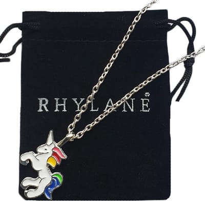 Ketting Met Eenhoorn Hanger Voor Kind / Meisje – 40 + 7 cm Verstelbaar - Unicorn Zilverkleurig – Leuk Cadeau Voor Kerst of Sinterklaas