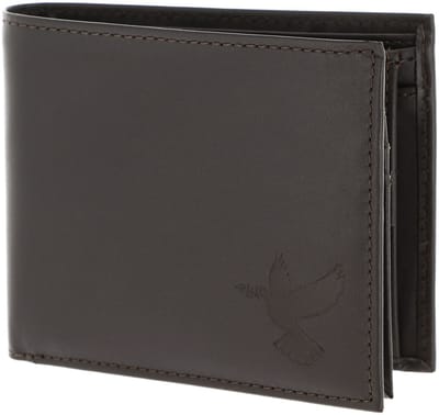oxmox Leren portemonnee Leather RFID Protect Querscheinbörse Freedom Pigeon Embossed Brown donkerbruin