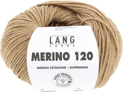 Lang Yarns Merino 120 - 639 camel mix - Merinowol Garen