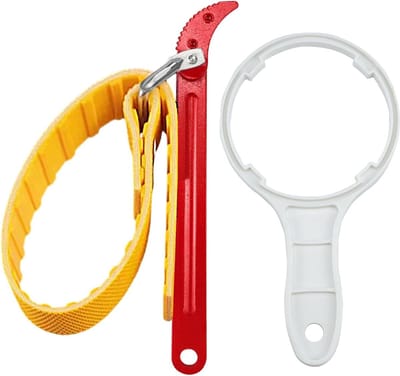 Verstelbare bandsleutel voor oliefilters - 2 stuks, Multifunctionele riemtang - Rubberen pijpsleutel voor loodgieterswerk, glasopeners, douchekoppen .