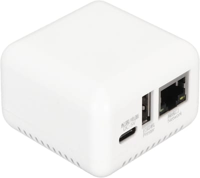 Netwerk Print Server - Printer Delen Adapter - Draadloos Printen - Ondersteunt 256GB - 10 x 9 x 6 cm