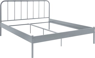 Aaron-Bed - Grijs Metaal