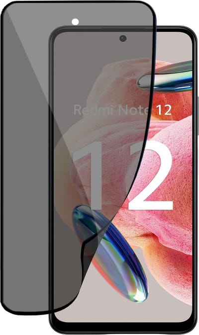 Privé Screenprotector geschikt voor Xiaomi Xiaomi Redmi Note 12 Screenprotector - Privacy Beschermglas - Privacy Proteqt+