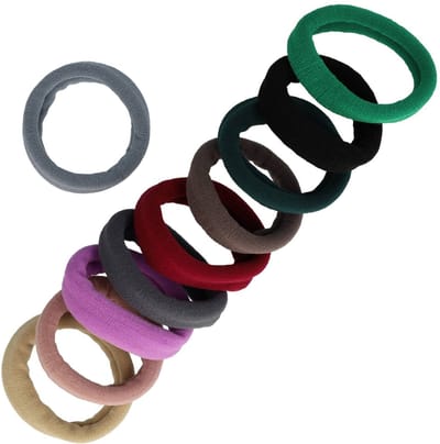 Haarsoires Haarelastieken Basic - Endless - Multicolor Mix - Beige Grijs Paars Rood Groen Zwart - Set van 10 - Eenvoudige Haar Elastieken voor Dagelijks Gebruik