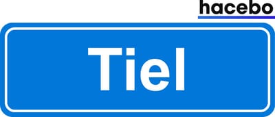 Hacebo - Plaatsnaam Sticker - 29x10 CM - Tiel sticker - Verkeersborden sticker - grappige cadeaus - Tiel