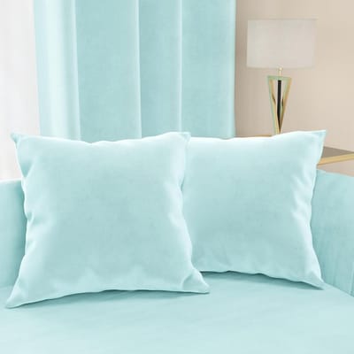 Fluwelen Kussens - Decoratieve Sierkussens - Woonkamer Aankleden - Verborgen Ritssluiting - 2 stuks 60x60 cm - Lichtblauw