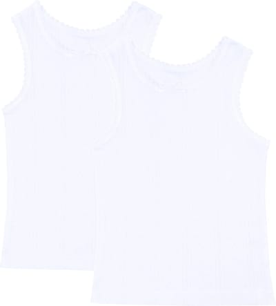 2x Wit meisjes-T-shirt
