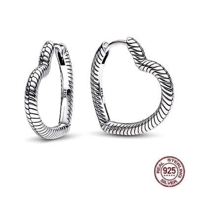 Oorringen - 925 sterling zilver - zilverkleurig - buddha stijl - bali stijl - hartvorm - liefde - Moederdag - Valentijn
