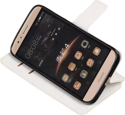 BestCases.nl Wit Huawei G8 TPU wallet case booktype hoesje HM Book