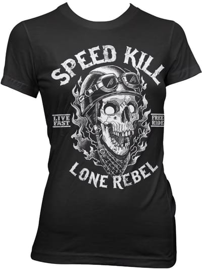 Hybris Dames Speed Kills Lone Rebel Girly T-shirt SH-5-15743-H52-5