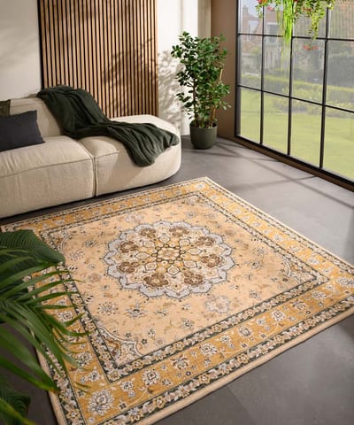 Vintage buitenkleed vierkant - Valenca Nova geel 115x115