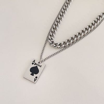 Heren Roestvrij Staal Hip Hop Nooit Verkleurend Dames Hanger Ketting Sieraden Accessoires Koreaanse Stijl Choker Trui Ketting gray