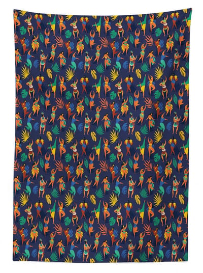 ABAKUHAUS Carnaval Tafelkleed Samba Rio – 140x200 cm – Donker Indigo