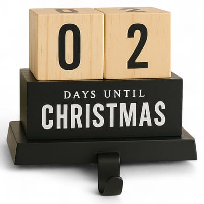 Dailygoods- Adventskalender Countdown - Houten/IJzeren Decoratie - 12,5 x 9,5 cm - Nostalgisch/Kerstgevoel - Slimme Functionaliteit - Voor Kinderen/Volwassenen - Kerstkalender