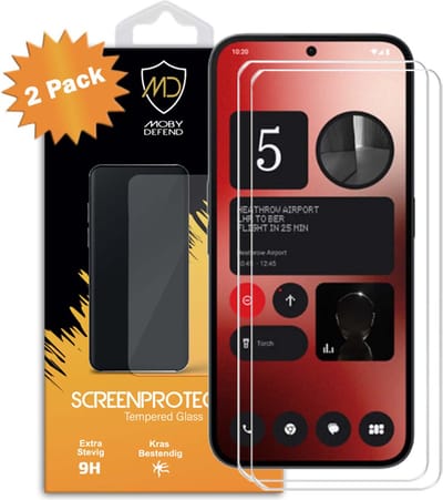2-Pack MobyDefend Screenprotectors - Geschikt voor Nothing Phone (2a) / Nothing Phone (2a) Plus - Case-Friendly Screensavers - Gehard Glas