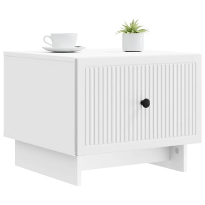 vidaXL - Salontafel - met - lade - Wit - 49 - x - 50 - x - 40 - cm - Bewerkt - hout