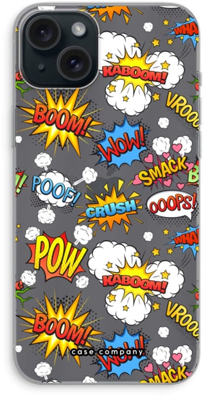 Case Company® - Hoesje geschikt voor iPhone 15 Plus hoesje - Pow Smack - Soft Cover Telefoonhoesje - Bescherming aan alle Kanten en Schermrand