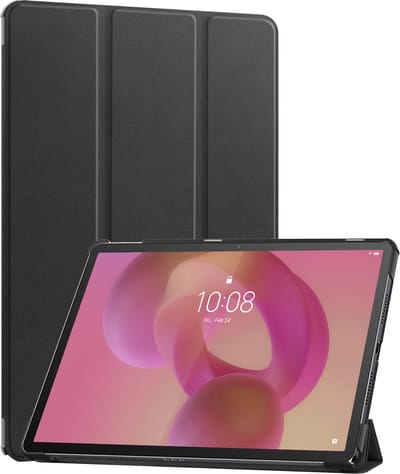 Hoes - Geschikt voor Lenovo Idea Tab - Dun & Stevig - Trifold Bookcase - Hard Cover - Hardcover Book Case - Tablet Hoesje - Zwart