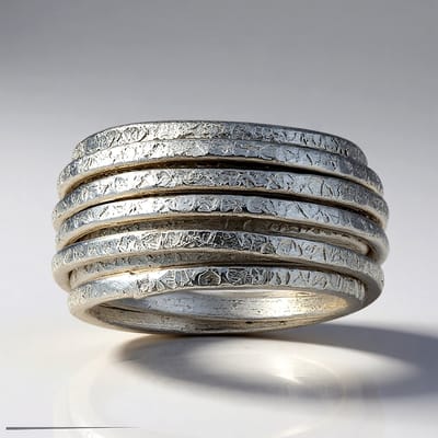 Cavill - Zilveren Ring 925 Sterling - Moderne Bandring met Meerdere Gestreepte Banden - Minimalistisch Elegant Sieraad voor Dames