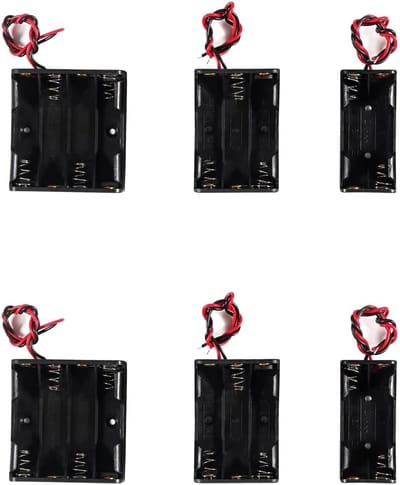 Plastic Opbergdoos voor AA Batterijen met Aansluitkabel - 1.5V Batterijhouder (4 Stuks) voor Veilig Opslag en Gebruik
