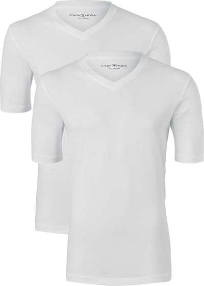 CASA MODA T-shirts (2-pack) - V-neck - wit