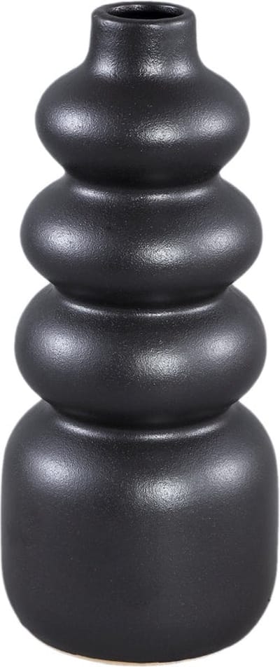 PTMD Trina Vaas - 11 x 11 x 25 cm - Keramiek - Zwart