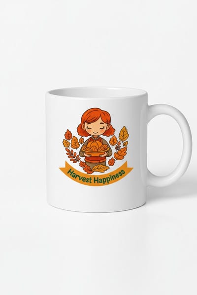 Harvest Happiness Mok - Keramische Koffiemok met Herfst Design