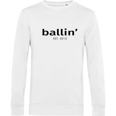 Heren Sweaters met Ballin Est. 2013 Basic Sweater Print - Wit - Maat XXL