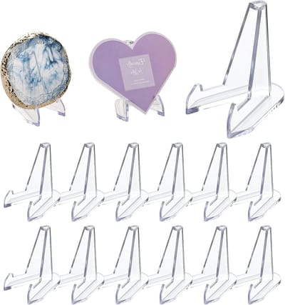 Acryl Easel Stand voor Munten, Medailles en Kaarten - Mini Stand voor Verzamelobjecten - Set van 15