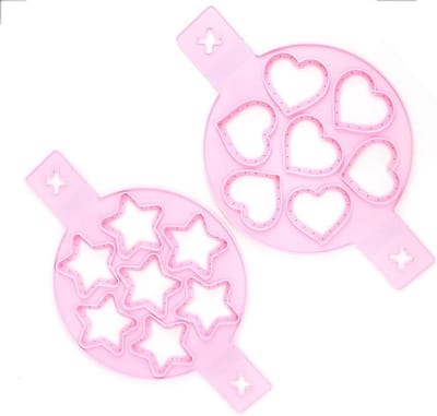 Pannenkoekvorm Silicone - Eierkoekvorm Keuken - Ontbijt Maken - Met Uitbreidbare Handgrepen - 2 Stuks - Roze