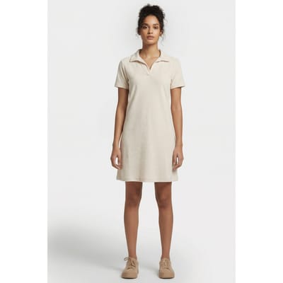 JOTT Anya Dress Clay Maat: XS | Blousejurken Outlet | Dames | Beige