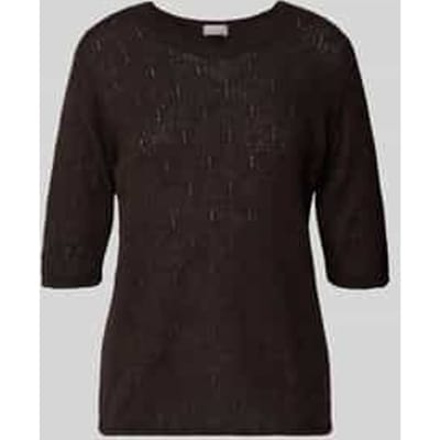 Regular fit gebreid shirt met alpaca-aandeel en 1/2-mouwen