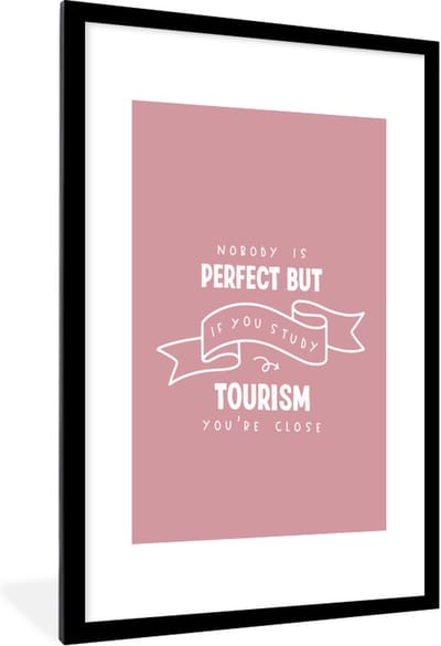 Fotolijst incl. Poster - Studie - Quotes - Toerisme - 60x90 cm - Posterlijst