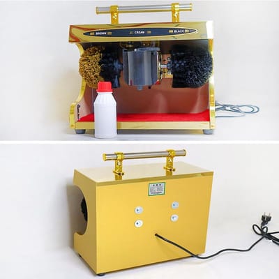 Schoenpoetsmachine - Elektrische Schoenreiniger - Schoenen Glanzend Houden - Automatische Stopfunctie - 37 x 26 x 20 cm - Goud