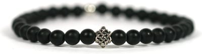 IbizaMen - matte onyx - 925 Zilver eindeloze knoop - 6mm - 19cm