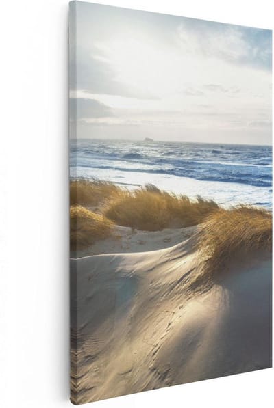 Artaza Canvas Schilderij Duinen - 20x30 cm - Klein - Wanddecoratie Strand En Zee - Muurdecoratie Zeezicht - Kamer Accessoires Woonkamer