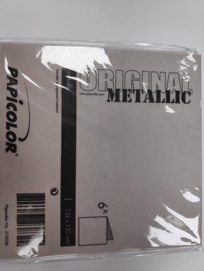 Papicolor Original Metallic Dubbele Kaart 132 x 132 mm Ivory