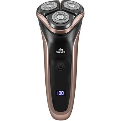 Elektrisch Scheerapparaat voor Mannen met LED Vermogensweergave/Wasbare Kop/USB Snel Opladen Zwevende Kop Thuis Draagbaar Reisscheerapparaat. goud