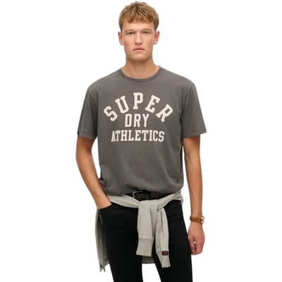 Superdry Vintage Athletic Essential Grafisch T-shirt Donkergrijs Grootte: L